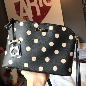 Kate Spade Black Crossbody with Cream Polka Dots